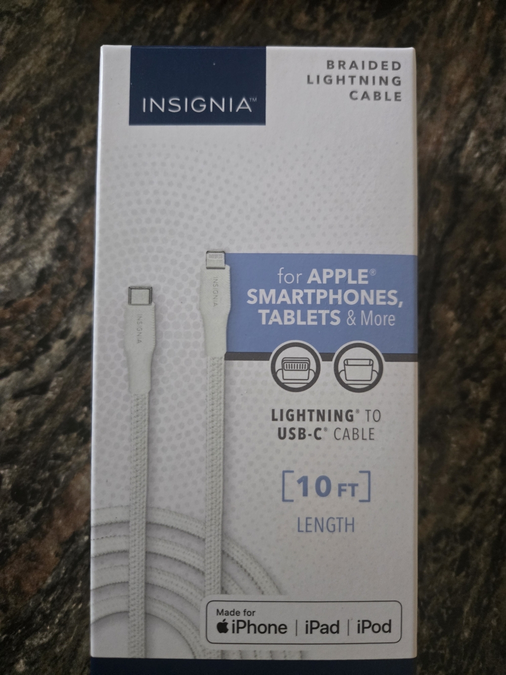 Brand NEW 10ft White Braided Lightning to USB-C Cable